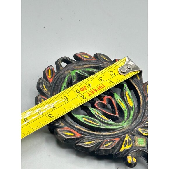 Vintage Wilton Painted Eagle Heart Trivet Small Collectible Trivet Cast Iron - Picture 8 of 8